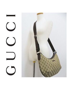 Gucci GG Monogram Canvas & Leather Hobo Bag